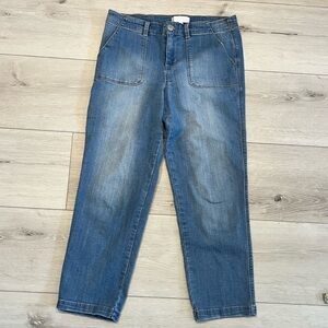 1822 Denim Ankle Crop Jeans | Size 10 | High Rise | Classic Blue Wash